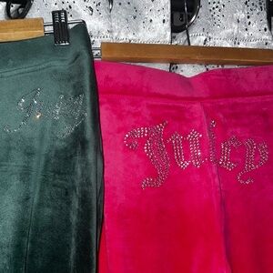 Juicy Couture pink and green tracksuit pants set